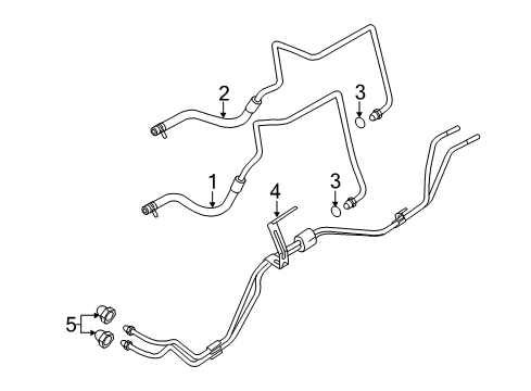 2008 Lincoln Town Car Trans Oil Cooler Oil Line Diagram for 6W1Z-7A031-C