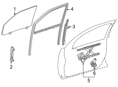 2003 Lexus LS430 Front Door Frame Sub-Assy, Front Door, Rear Lower LH Diagram for 67404-50010