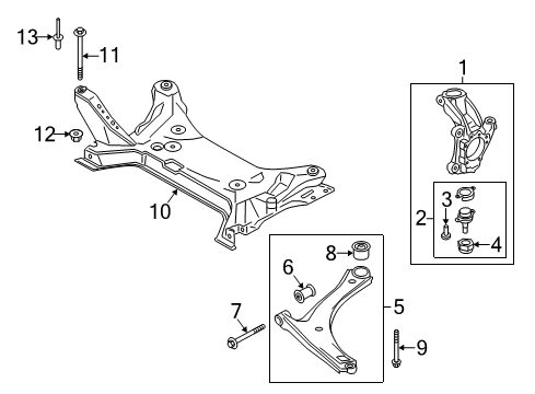 2015 Ford Transit-250 Front Suspension Components, Lower Control Arm, Stabilizer Bar Lower Ball Joint Nut Diagram for -W711076-S442