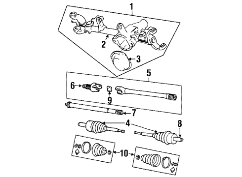 1986 Jeep Wagoneer Front Axle & Carrier Rep Diagram for 83500698