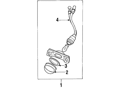 1990 Honda Civic License Lamps Light Assy., License Diagram for 34100-SH3-A01