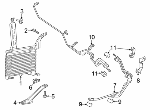 2015 Ford Mustang Oil Cooler Cooler Pipe Diagram for FR3Z-7R081-A