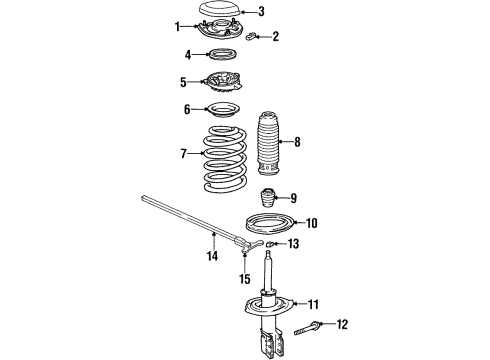 1999 Buick LeSabre Struts & Components - Front Bar-Front Suspension Strut Housing Upper Tie Diagram for 25553127