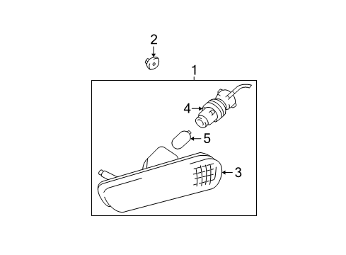 2001 Lexus RX300 Bulbs Lamp Assy, Side Turn Signal, LH Diagram for 81740-48010