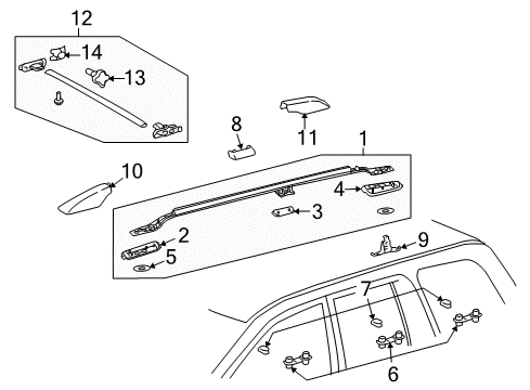 Diagram for 2008 Toyota Land Cruiser Luggage Carrier 