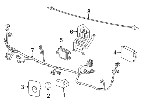 2019 Cadillac CT6 Parking Aid Radiator Sensor Diagram for 84566460