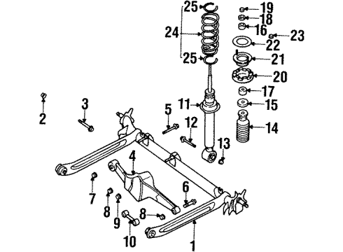 1999 Infiniti G20 Rear Suspension Seal-Rubber, Front Spring Diagram for 55031-33P10