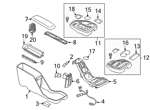 2005 Dodge Dakota Center Console Switch-Heated Seat Diagram for 56045099AC