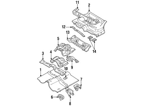 1994 Honda Passport Floor Panel, Floor Diagram for 8-97020-842-0