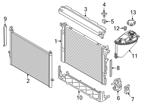 2018 BMW 750i xDrive Radiator & Components Foam Seal Diagram for 17118632400