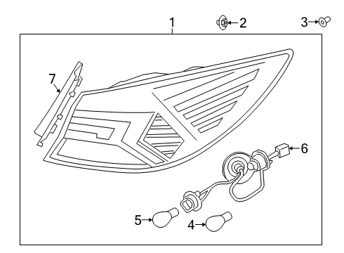 2020 Hyundai Elantra Bulbs Lamp Assembly-Rear Comb Outside, LH Diagram for 92401-F2510