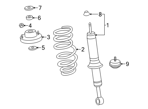 2020 Toyota Tacoma Struts & Components - Front Strut Diagram for 48510-8Z545