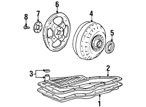 1995 Ford Windstar Automatic Transmission Transmission Pan Diagram for E6DZ-7A194-A