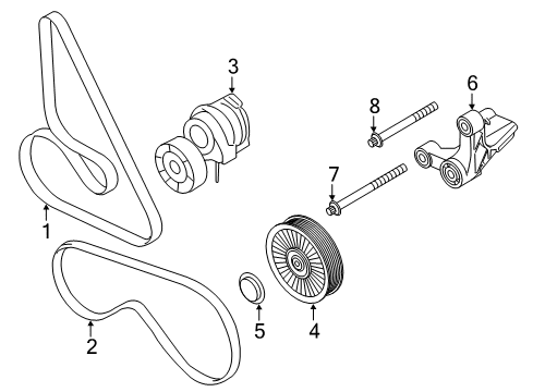 2019 BMW X6 Belts & Pulleys Bracket, Deflection Pulley Diagram for 11288699873