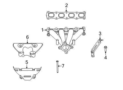 2008 Jeep Compass Exhaust Manifold Converter-Exhaust Diagram for 5105408AE