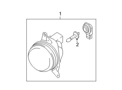 2004 Kia Sorento Fog Lamps Front Fog Lamp Assembly, Right Diagram for 922023E011