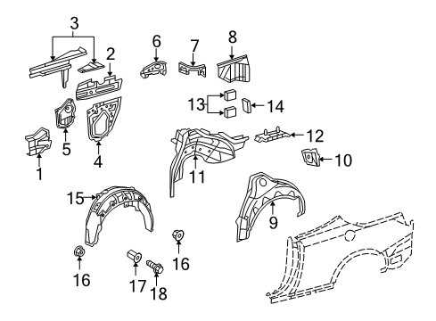 2010 Lexus IS250 Inner Structure - Quarter Panel Reinforcement, Rocker Panel, NO.5 LH Diagram for 61428-53030