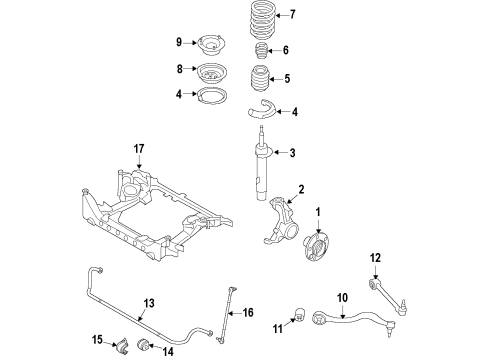 2009 BMW Z4 Front Suspension, Lower Control Arm, Ride Control, Stabilizer Bar, Suspension Components Stabilizer Rubber Mounting Diagram for 31356765574