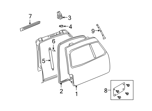 2003 Lincoln Navigator Lift Gate Lift Gate Diagram for 6L7Z-7840010-B