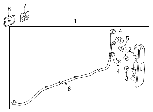 2014 GMC Sierra 2500 HD Bulbs Combo Lamp Assembly Diagram for 25958485