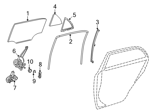 2009 Toyota Corolla Front Door Division Bar Diagram for 67408-12290