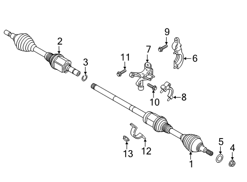 2020 Lincoln MKZ Drive Axles - Front Axle Assembly Clip Diagram for BB5Z-4B422-A