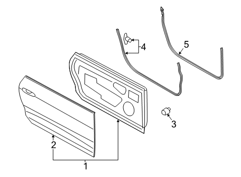 2020 Ford Mustang Door & Components Door Shell Diagram for FR3Z-6320125-A