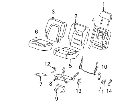 2004 Ford Explorer Rear Seat Components Seat Cushion Diagram for 3L2Z-7863841-AA