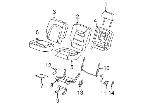 2005 Ford Explorer Rear Seat Components Seat Cushion Diagram for 5L2Z-7863841-AA
