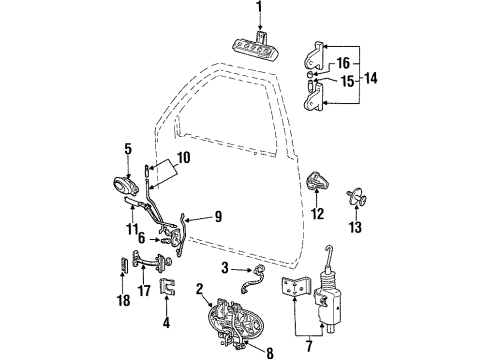 1996 Ford Taurus Front Door Handle, Outside Diagram for F6DZ5422405AAA