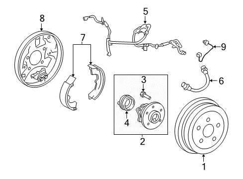 2008 Toyota Corolla Rear Brakes Brake Tube Diagram for 47323-63010