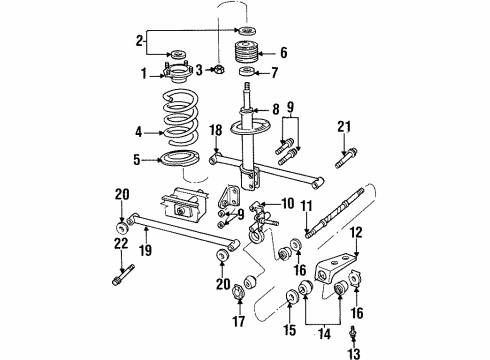 1995 Dodge Neon Rear Suspension Components, Stabilizer Bar Seat-Spring Seat Diagram for 4626757