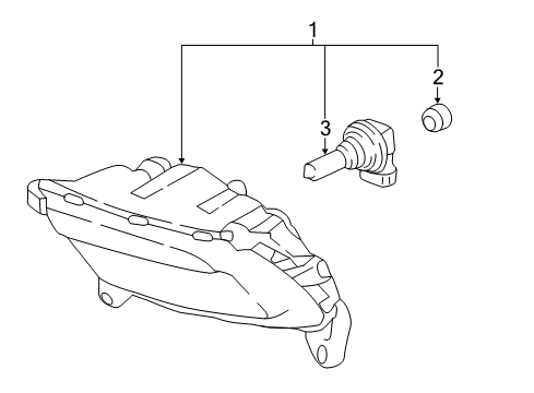 2019 Kia Niro EV Fog Lamps Front Fog & Daytime Running Lamp Assembly, Right Diagram for 92202G5000