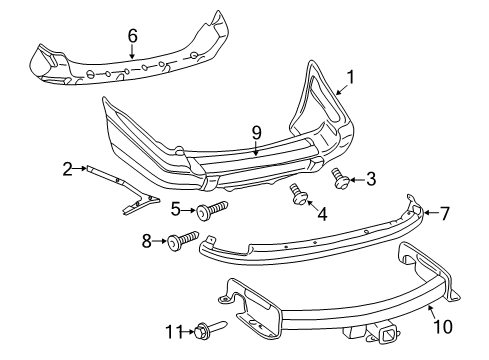 1999 Jeep Grand Cherokee Rear Bumper Screw-Self Tapping Diagram for 6101786