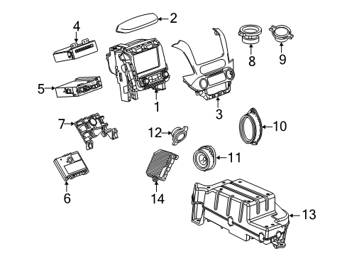 2015 GMC Yukon Navigation System Radio Cover Diagram for 22883570