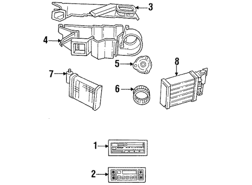 1990 Chrysler New Yorker Blower Motor & Fan Resistor-A/C Blower Motor Diagram for 4462841