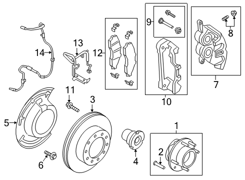 2019 Ford F-350 Super Duty Brake Components Wheel Stud Diagram for -W706504-S439