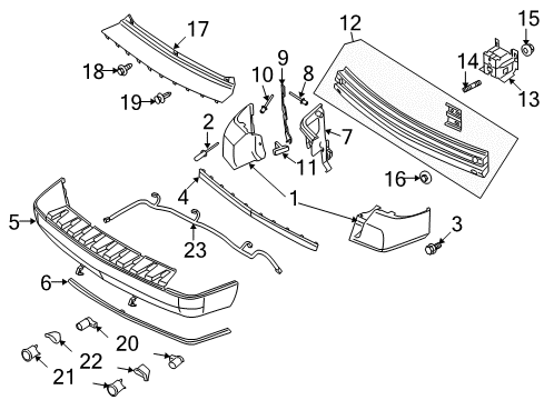 2008 Ford Taurus X Parking Aid Upper Cover Bolt Diagram for -W705549-S439