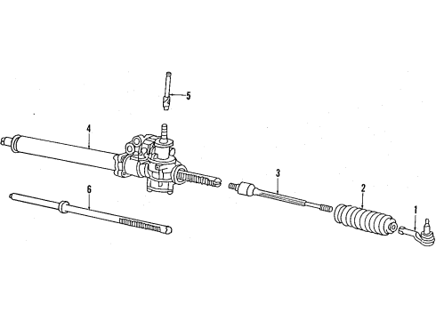 1990 Acura Legend P/S Pump & Hoses, Steering Gear & Linkage Hose Complete , Return Diagram for 53737-SD4-505