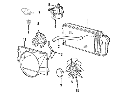 2006 Ford F-150 Cooling System, Radiator, Water Pump, Cooling Fan Water Pump Diagram for 5L3Z-8501-A