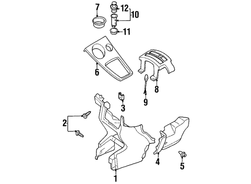 2000 Infiniti G20 Front Console Bulb-Indicator Diagram for 96942-7J300