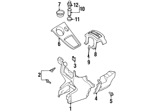 2000 Infiniti G20 Front Console Panel-Instrument Lower, Center Diagram for 68104-7J103