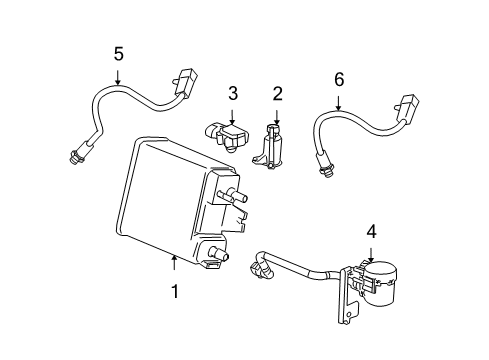 2003 Hummer H2 Powertrain Control Canister, Evap Emission Diagram for 15062620