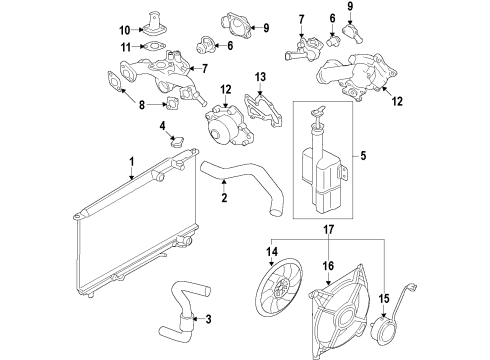 2007 Hyundai Tucson Cooling System, Radiator, Water Pump, Cooling Fan SHROUD-Radiator Diagram for 25350-0L000