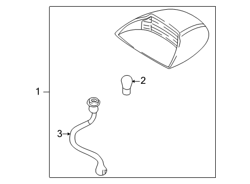 2002 Kia Rio High Mount Lamps Cord Assembly Diagram for 0K32A51583A