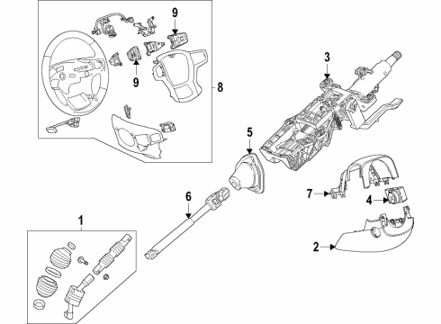 2021 GMC Yukon Steering Column & Wheel, Steering Gear & Linkage Switch Diagram for 13540158