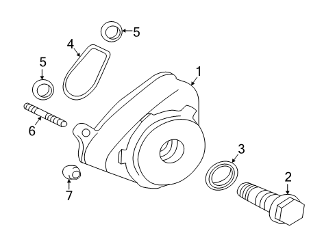 2011 Toyota Sienna Engine Oil Cooler Gasket, Oil Cooler Cover Diagram for 15725-36010