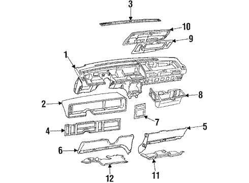 1986 Cadillac Seville Instrument Panel Switch Asm Diagram for 1639666