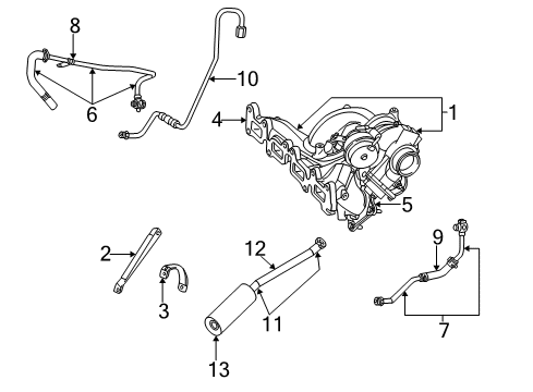 2004 Chrysler PT Cruiser Turbocharger Tube-Turbo Oil Feed Diagram for 4884276AD