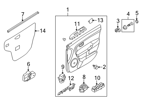 2010 Kia Soul Front Door Pad-Front Door Side Impact, R Diagram for 823942K100